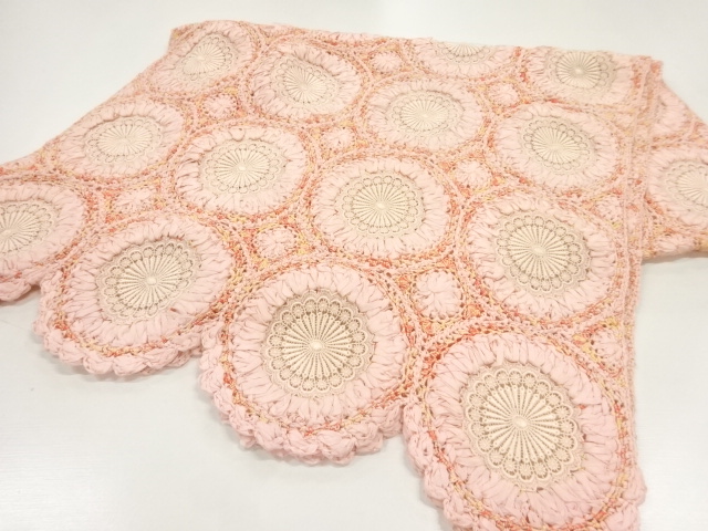 リボン刺繍花模様ショール